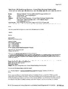 Page 1 of3  Mark Novak - RE: Earth Energy Resources - Ground Water Discharge Permit-by-Rule I  2