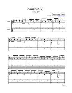 Andante (1) Opus 241 Ferdinando Carulli Score by chasmac/ FretSource.com  Pg1/2