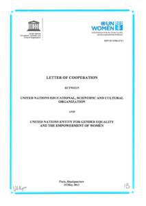 Letter of cooperation between UNESCO and UN Women; 2012