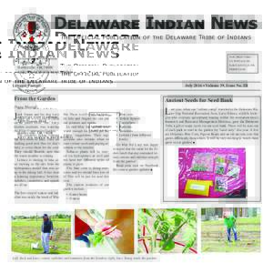 Delaware Indian News The Official Publication of the Delaware Tribe of Indians NON PROFT ORG US POSTAGE PD BARTLESVILLE, OK