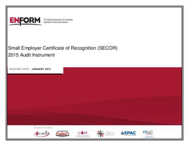 Small Employer Certificate of Recognition (SECOR[removed]Audit Instrument RELEASE DATE » JANUARY 2015 January 2015