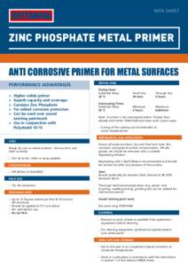 BRITANNIA  DATA SHEET ZINC PHOSPHATE METAL PRIMER ANTI CORROSIVE PRIMER FOR METAL SURFACES