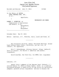 State of New York Supreme Court, Appellate Division Third Judicial Department Decided and Entered: July 17, 2014 ________________________________