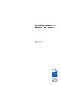 Guidelines on permit to Work (P.T.W.) systems Report No[removed]January 1993