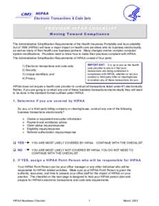 HIPAA Electronic Transactions & Code Sets P PR RO OV