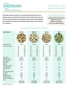 TECHNICAL DATA Augusta, WI Operations The Augusta, Wisconsin operation is a unit-train capable facility with an annual  AUGUSTA FACILIT Y