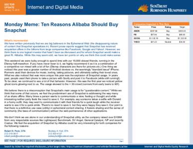 Alibaba Group / Yahoo! / Finance / SunTrust Banks / Short / Securities research / Investment banking / Google / Electronic commerce / World Wide Web / Computing / Internet