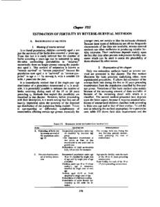 ESTIMATION OF FERTILITY BY REVERSE-SURVIVAL METHODS A. BACKGROUNDO F METHODS  1. Meaning ofreverse survival