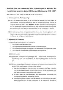 Richtlinie über die Gewährung von Zuwendungen im Rahmen des Investitionsprogramms „Zukunft Bildung und Betreuung“ [removed]RdErl. d. MK v[removed] – [removed]Nds. MBl. S[removed]VORIS[removed] -