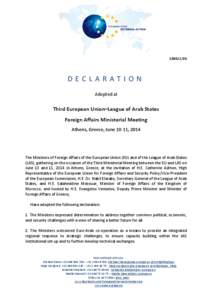 [removed]DECLARATION Adopted at  Third European Union–League of Arab States