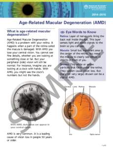 2014–2015  Age-Related Macular Degeneration (AMD) What is age-related macular degeneration? Age-Related Macular Degeneration