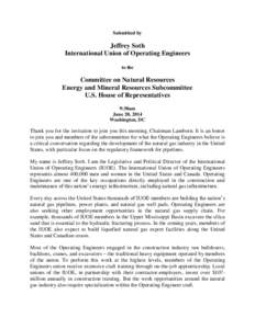 Submitted by  Jeffrey Soth International Union of Operating Engineers to the