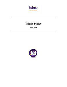 Whois Policy June 2008