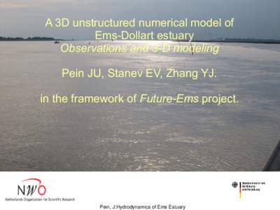 A 3D unstructured numerical model of Ems-Dollart estuary Observations and 3-D modeling Pein JU, Stanev EV, Zhang YJ. in the framework of Future-Ems project.