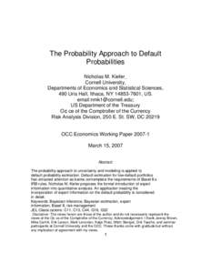 The Probability Approach to Default Probabilities