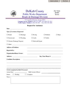 Submit by Email  DeKalb County Public Works Department Roads & Drainage Division