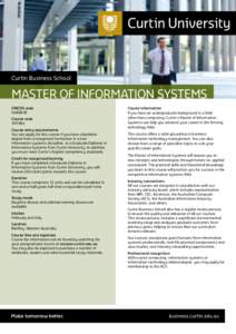 Curtin Business School  MASTER OF information systems CRICOS code 049881B Course code