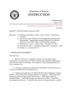 DoD Instruction[removed], January 19, 1993; Incorporating through Change 2, August 25, 1998