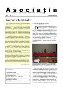 A s o c i a þ i a Buletin informativ pentru membrii ANBPR din Filiala Galaþi Anul 1, Nr. 1  decembrie 2005