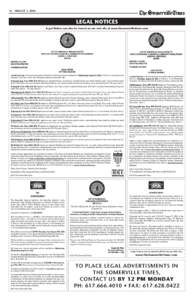 16••AUGUST 3, 2016  LEGAL NOTICES Legal Notices can also be viewed on our web site at www.thesomervilletimes.com  CITY OF SOMERVILLE, MASSACHUSETTS