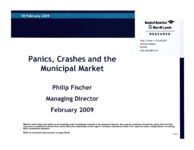 Panics, Crashes and the Municipal Market