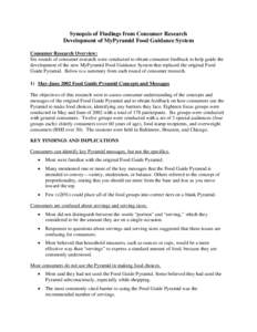 Biology / MyPyramid / Center for Nutrition Policy and Promotion / Food guide pyramid / Human nutrition / Serving size / Food group / Marketing research / Nutrition / Health / Medicine