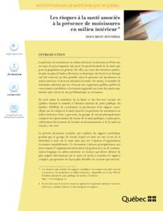 Les risques à la santé associés à la présence de moisissures en milieu intérieur - Document synthèse