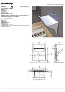 schede tecniche lavabi / sinks technical data sheets  STRAPPO Modello e design registrati, brevetto depositato Registered model and design, patent pending