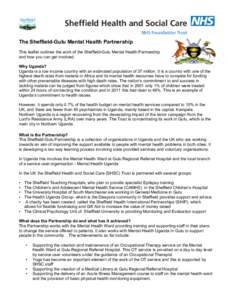 Geography of Africa / Northern Region /  Uganda / Gulu / Gulu Hospital / Mental health / Child and Adolescent Mental Health Services / Community mental health service / BOSCO-Uganda / Gulu District / Geography of Uganda / Psychiatry