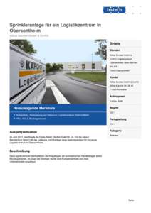 Sprinkleranlage für ein Logistikzentrum in Obersontheim Alfred Kärcher GmbH & Co.KG Details Standort