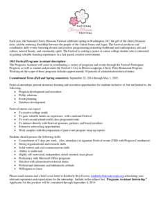 Internship / Cherry Blossom Festival / Cherry blossom / Botany / Vancouver Cherry Blossom Festival / Education / Learning / Employment