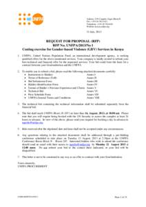 Address: UN Complex Gigiri Block N Fax: +[removed]Telephone: +[removed]Website: kenya.unfpa.org  31 July, 2013