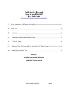 Guidelines for'Research "--W*ed-Gro up 4996-