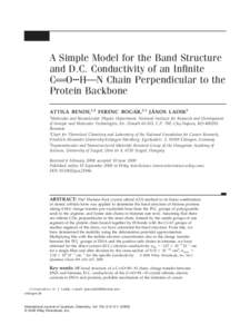 A Simple Model for the Band Structure and D.C. Conductivity of an Inﬁnite CAO䡠䡠䡠HON Chain Perpendicular to the Protein Backbone ´ R,2,3 JA ´ NOS LADIK2