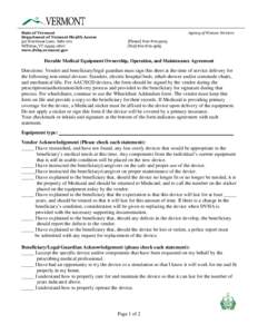 State of Vermont Department of Vermont Health Access 312 Hurricane Lane, Suite 201 Williston, VT[removed]www.dvha.vermont.gov