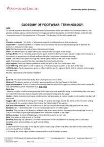 Calabri11PTWoolworths Footwear - glossary of terms chapter…慭瀻