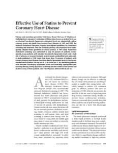 Effective Use of Statins to Prevent Coronary Heart Disease - American Family Physician