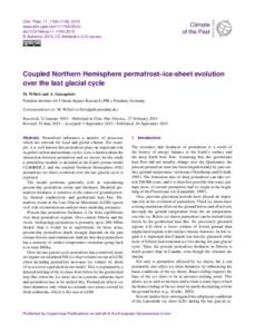 Clim. Past, 11, 1165–1180, 2015 www.clim-past.netdoi:cp © Author(sCC Attribution 3.0 License.  Coupled Northern Hemisphere permafrost–ice-sheet evolution