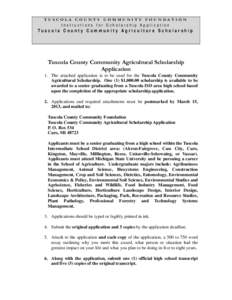 Microsoft Word - Tuscola County Community Agriculture Scholarship.doc