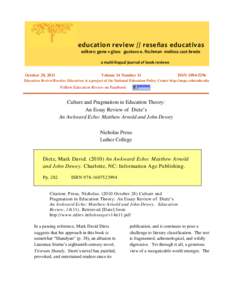 education review // reseñas educativas editors: gene v glass gustavo e. fischman melissa cast-brede a multi-lingual journal of book reviews October 28, 2011  Volume 14 Number 11