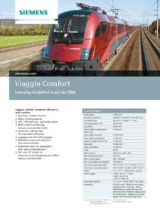 siemens.com  Viaggio Comfort Intercity-Push/Pull Train for ÖBB  Viaggio Comfort combines efficiency