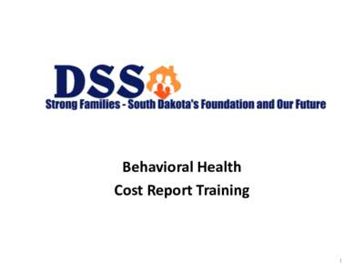 Behavioral Health Cost Report Training 1  Cost Report Guidelines