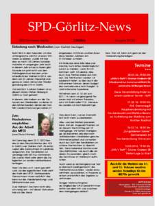 SPD-Görlitz-News SPD-Ortsverein Görlitz[removed]Ausgabe[removed]