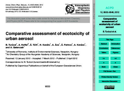 Atmospheric Chemistry and Physics Discussions  2