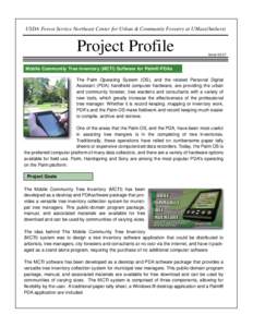 USDA Forest Service Northeast Center for Urban & Community Forestry at UMass/Amherst  Project Profile Issue 02-07