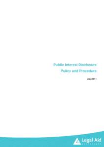 Microsoft Word - Public Interest Disclosure policy - June 2011.doc