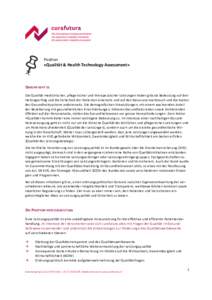    Position	
   «Qualität	
  &	
  Health	
  Technology	
  Assessment»	
  	
   	
   	
  