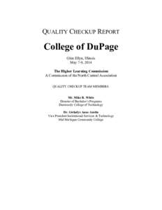 Quality Checkup Rept College of DuPage-Final Draft