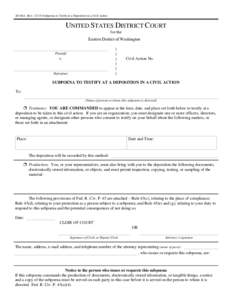 Subpoena to Testify at a Deposition in a Civil Action