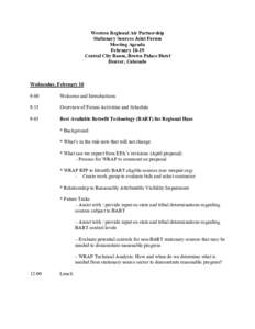 Western Regional Air Partnership Stationary Sources Joint Forum Meeting Agenda February[removed]Central City Room, Brown Palace Hotel Denver, Colorado